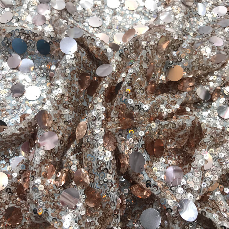 Dress Sequin Evening Polyester Embroidered Fabric for Women's Wear Who 4